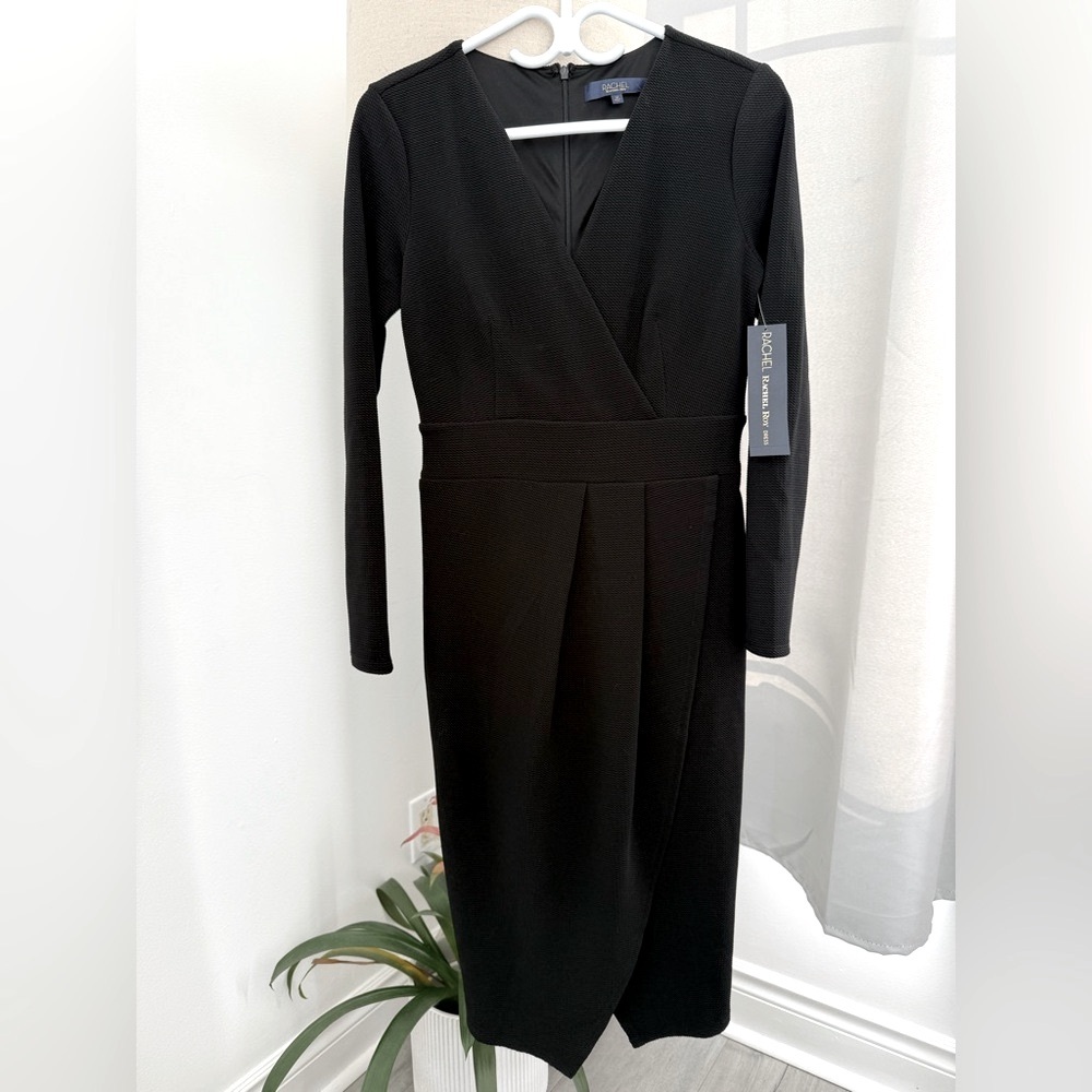 Rachel Roy Elegant Black Long Sleeve Dress